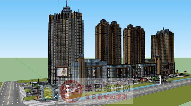 欧式商业街景观SU模型