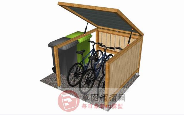 自行车停车棚SU模型