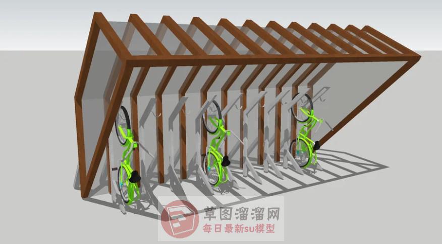 自行车停车架SU模型