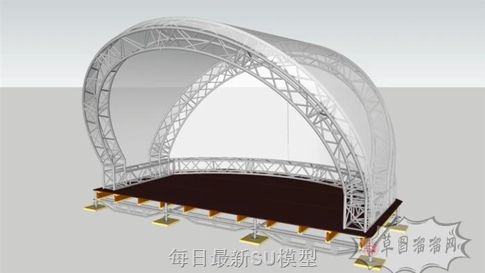 户外露天舞台SU模型
