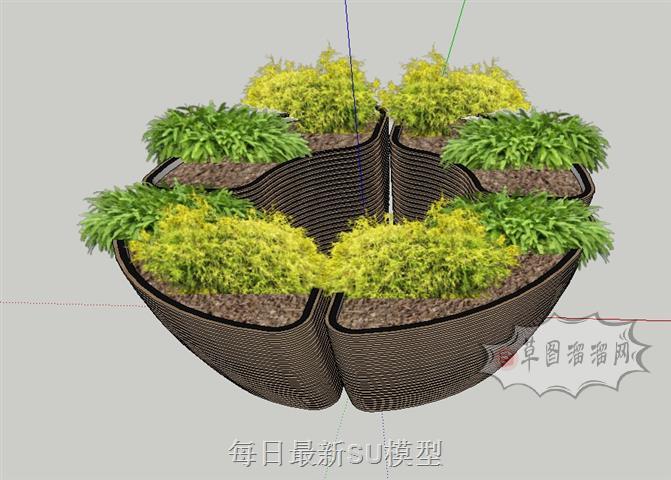 花坛花箱花圃SU模型