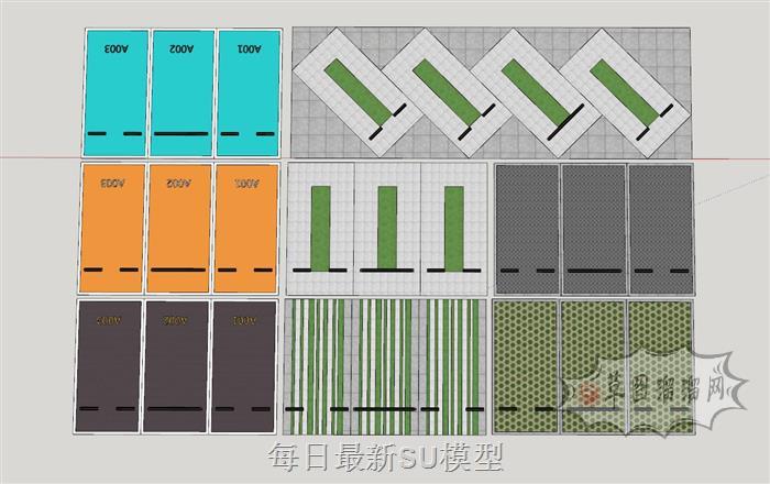 停车位停车阻挡器SU模型