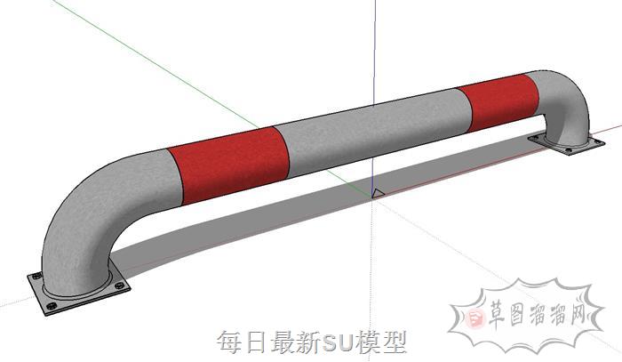 停车器阻挡器钢管SU模型