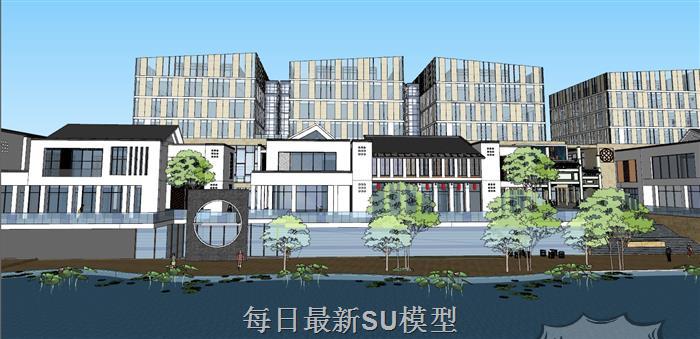 中式商业街景观SU模型