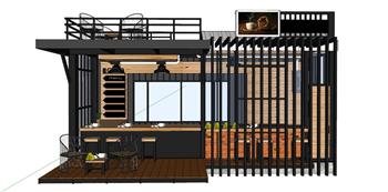 集装箱咖啡店咖啡屋SU模型