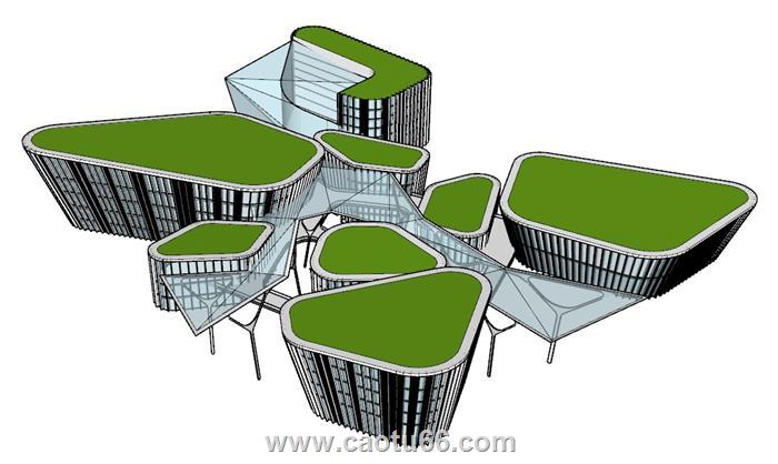 商业综合体建筑SU模型