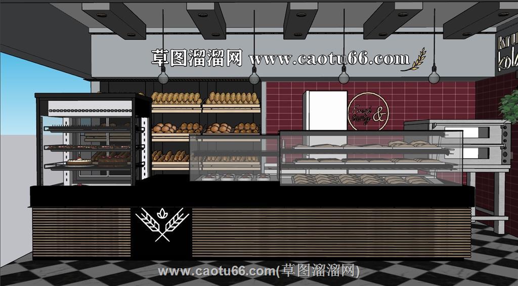 蛋糕店蛋糕展柜SU模型
