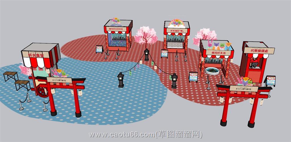 日本商业街小品SU模型