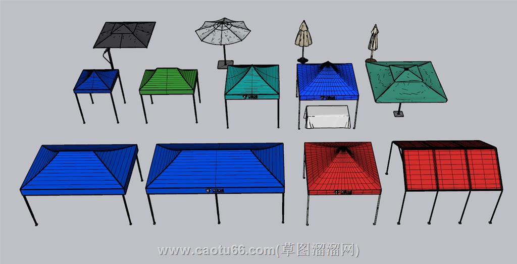 遮阳棚挡雨棚SU模型