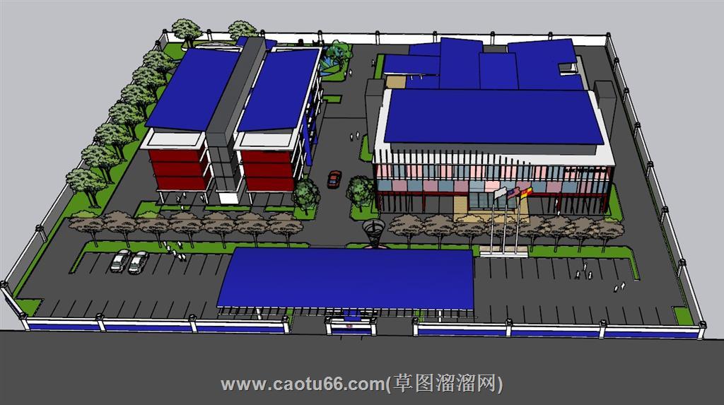 产业园工业园企业SU模型