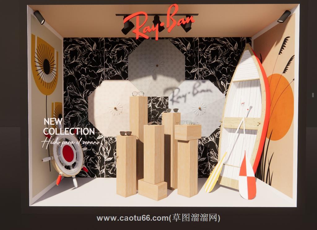 展示橱窗眼镜SU模型