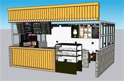 奶茶店咖啡店SU模型