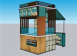奶茶店冰淇淋屋摊位SU模型