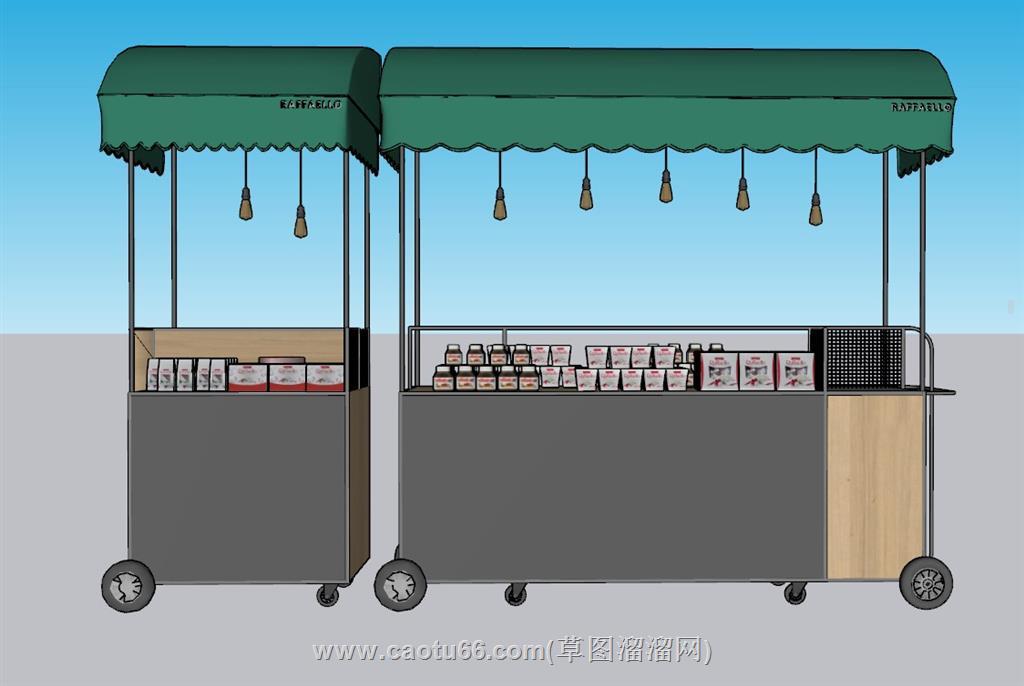 摊位贩售车贩卖车SU模型
