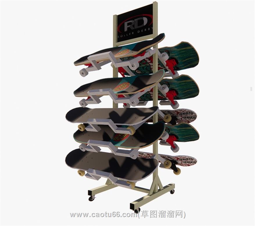 滑板商品展架SU模型