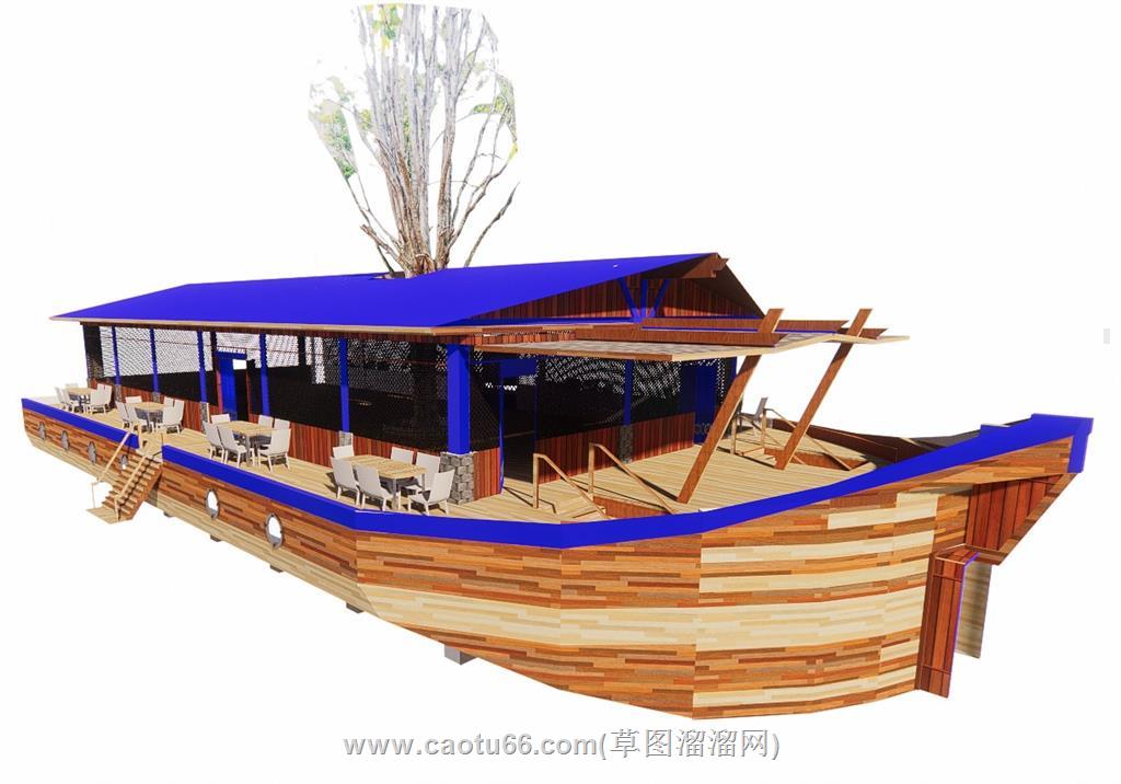 船形餐厅SU模型