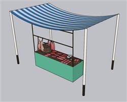 猪肉摊猪肉铺猪肉SU模型