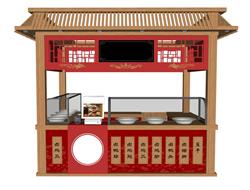 卤菜店小吃店贩售亭SU模型