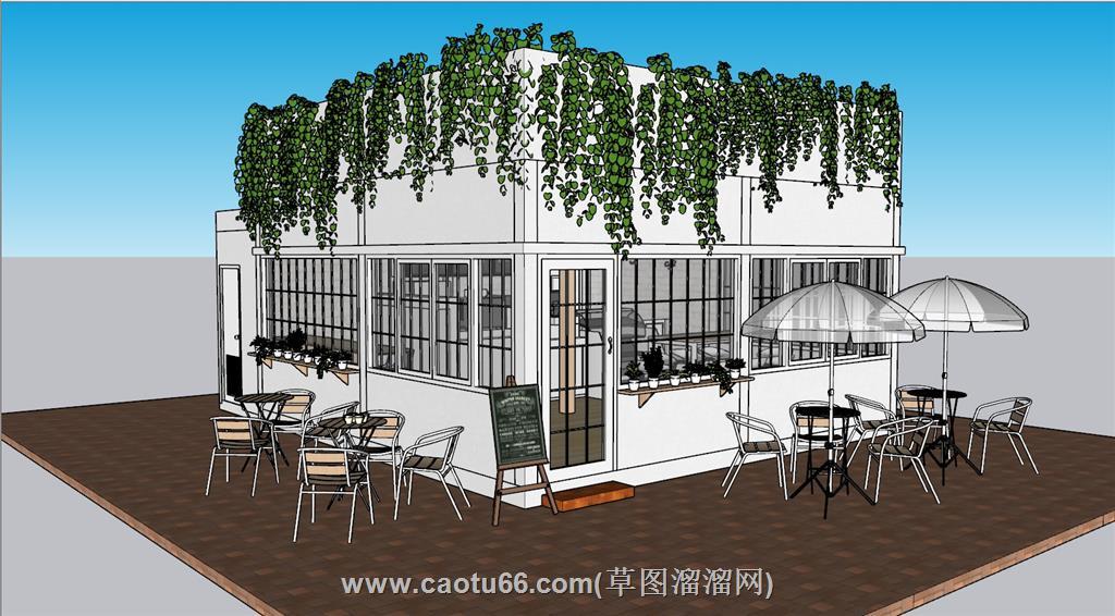 咖啡屋户外座椅SU模型