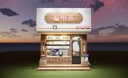 奶茶店门头SU模型