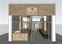 新中式餐饮店餐厅SU模型
