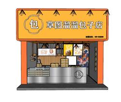 包子店糕点店SU模型