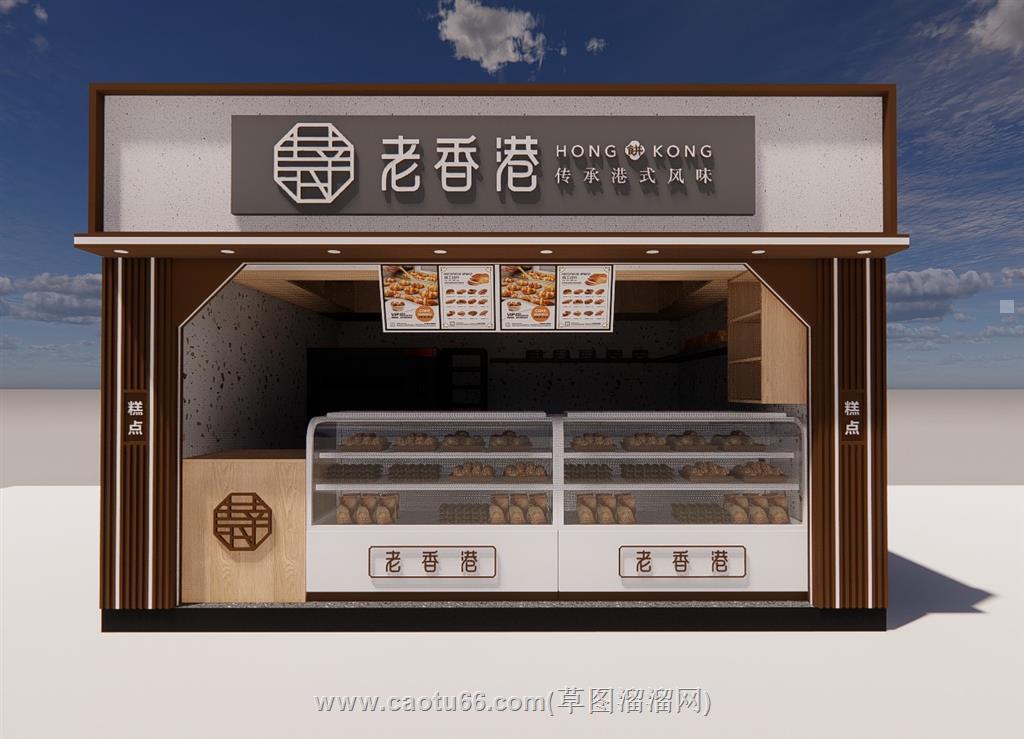 糕点店贩售亭小卖部SU模型