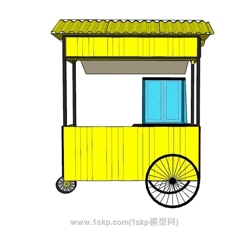 摊位贩售车SU模型
