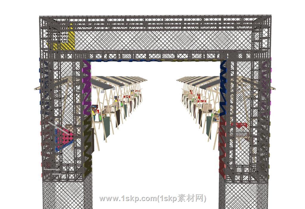 集市摊位SU模型