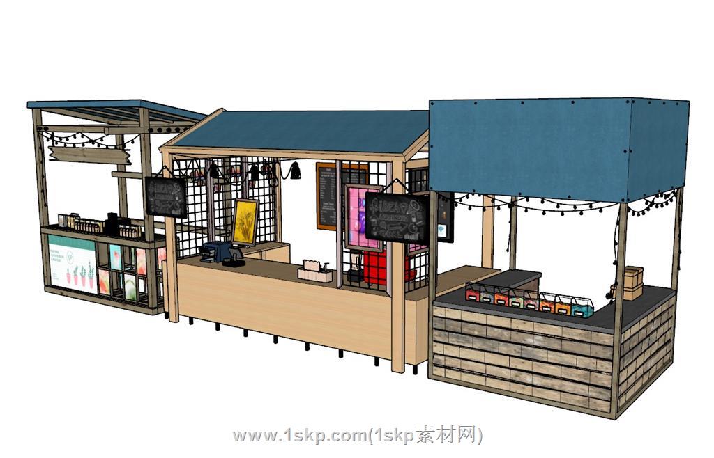集市摊位SU模型