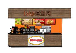 蛋糕贩售亭奶茶店SU模型