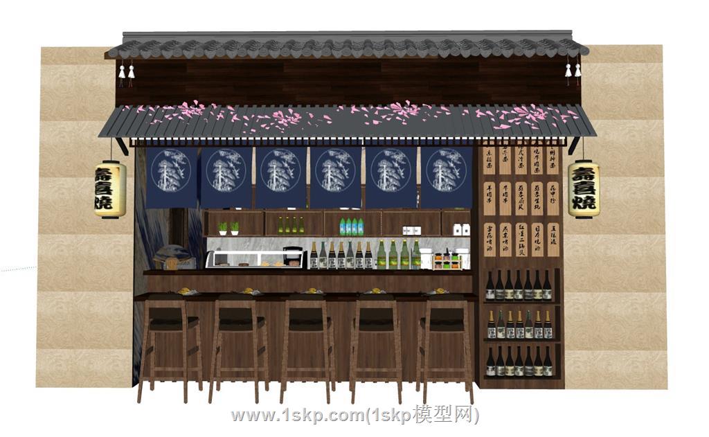 日式贩售亭清酒SU模型