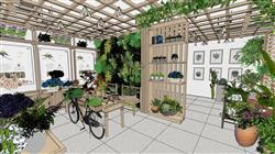 花店店面SU模型 免费sketchup模型下载