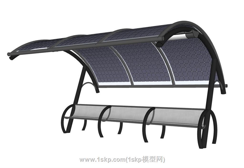 公交候车亭SU模型