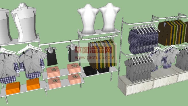 服装店架子及SU模型
