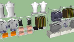 服装店架子及SU模型