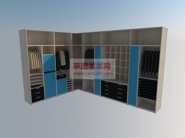衣帽柜衣柜组合柜SU模型