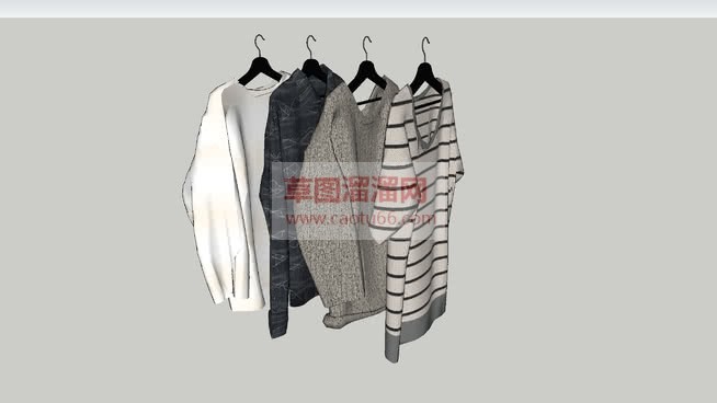 针织衫衣服服SU模型