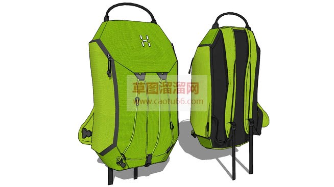 男生绿色旅行SU模型