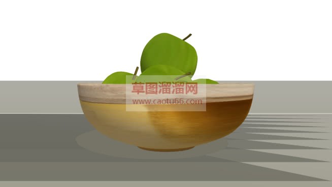 苹果水果盘免SU模型