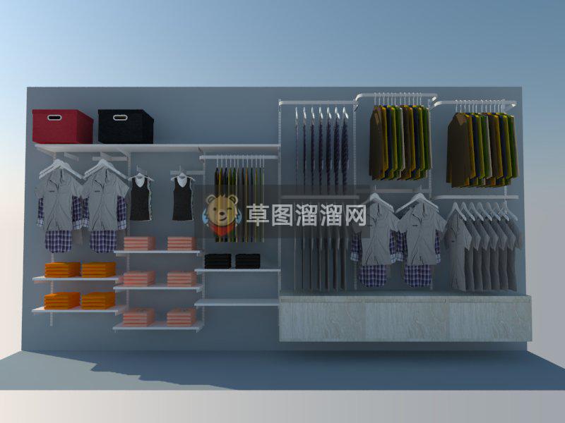 服装店衣服货架SU模型