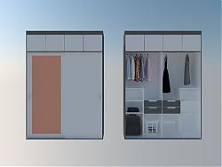 现代衣柜衣服SU模型