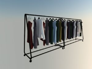 移动衣架衣服SU模型