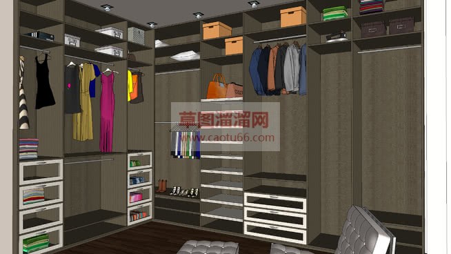衣帽间家具衣SU模型