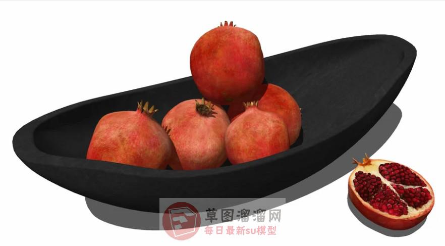 石榴水果盘SU模型