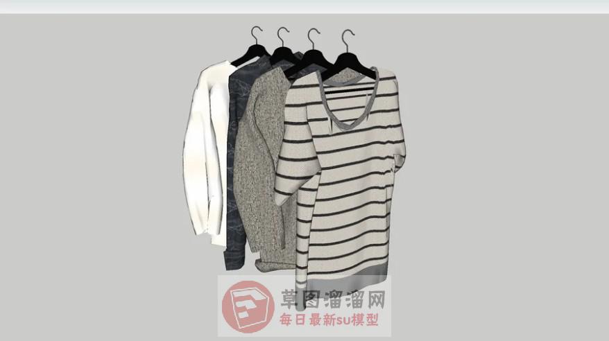 挂着服装衣服SU模型
