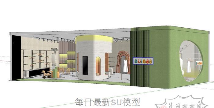 服装店衣服店商店SU模型