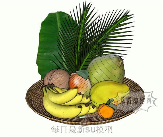 香蕉水果果盘SU模型