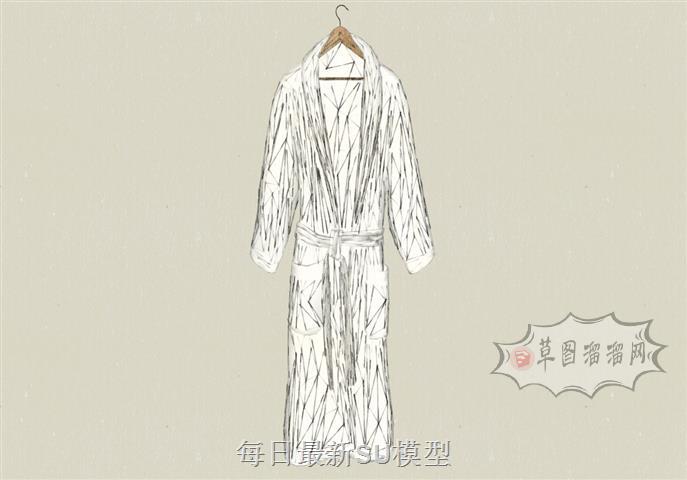 浴袍睡衣服装SU模型