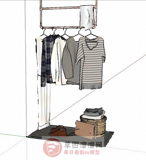 衣帽架衣服服装SU模型